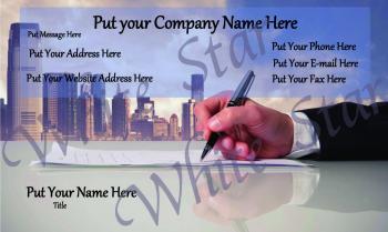 Financial Professional City and Writing Hand