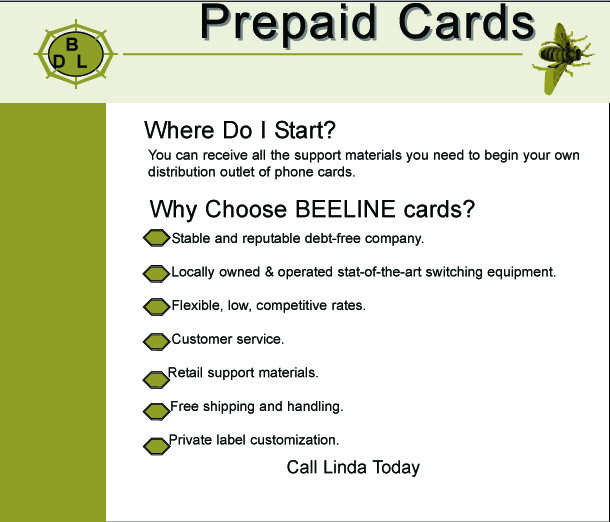 Beeline Advertising Card
