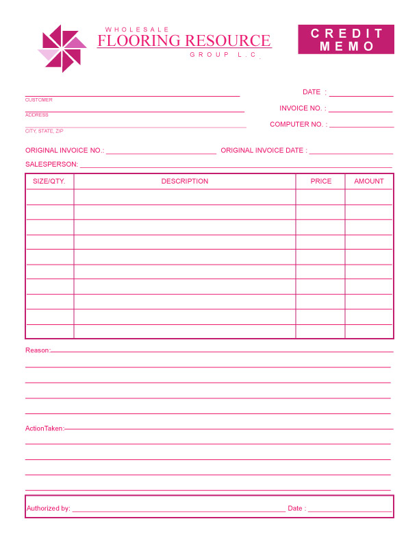 Fooring Resource Credit Memo